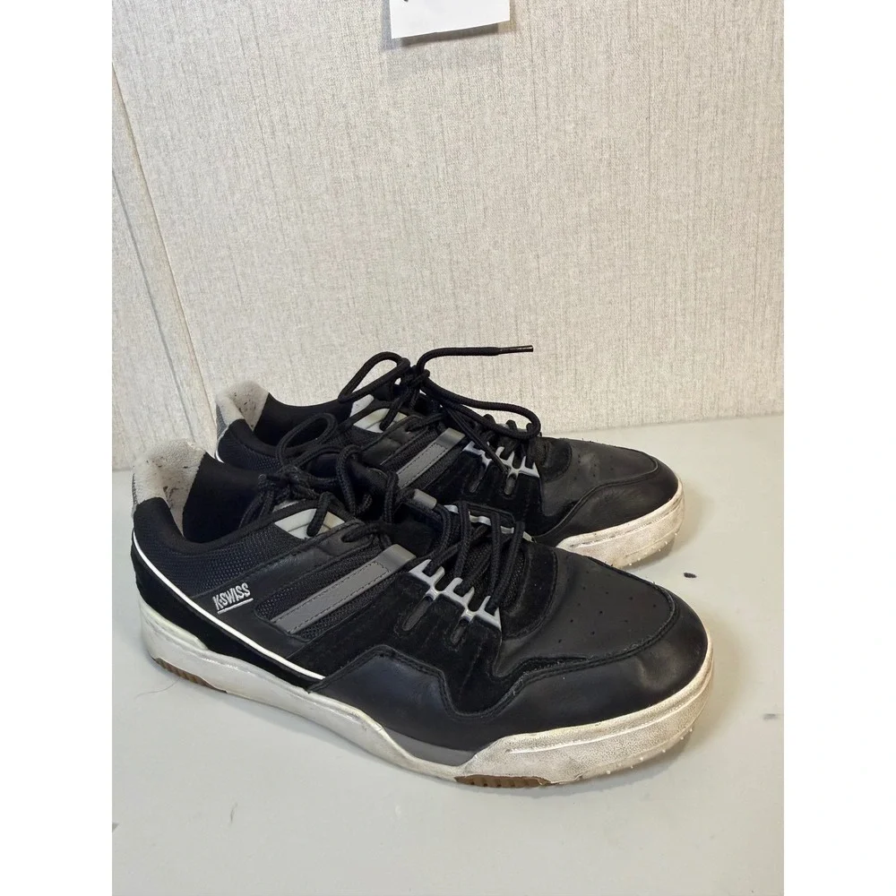 K-Swiss Match Rival Black Gray White Mens Size 9.5 Sneakers‎ 07154 005